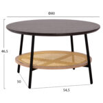 ΤΡΑΠΕΖΙ ΣΑΛΟΝΙΟΥ SEWELL HM18033 MDF ΣΕ ZEBRANO-ΜΕΤΑΛΛΙΚΑ ΠΟΔΙΑ-WICKER Φ80x46,5Υεκ. - Image 2