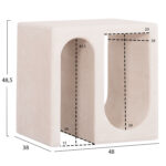 ΤΡΑΠΕΖΙ ΣΑΛΟΝΙΟΥ ΣΕΙΡΑ SANTORINI HM18070 MDF ΣΕ ΥΠΟΛΕΥΚΟ ΧΡΩΜΑ 48x38x48,5Υεκ. - Image 2