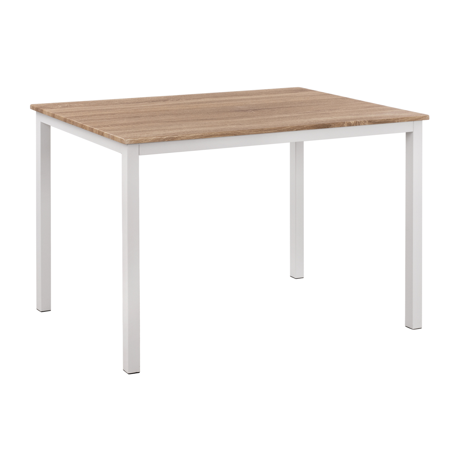 trapezi-trapezarias-fb9953202-mdf-sonama ΤΡΑΠΕΖΙ ΤΡΑΠΕΖΑΡΙΑΣ GOOSE HM9532.02 MDF SONAMA-ΛΕΥΚΟ ΜΕΤΑΛΛΟ 120X80Χ75Yεκ. - Image 1