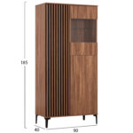 ΒΙΤΡΙΝΑ ΣΕΙΡΑ HARRY HM18011.01 ΜΕΛΑΜΙΝΗ ΣΚΟΥΡΟ ΦΥΣΙΚΟ ΞΥΛΟΥ-ΜΑΥΡΟ 90x40x185Υεκ. - Image 2