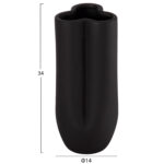 ΕΠΙΤΡΑΠΕΖΙΟ ΚΕΡΑΜΙΚΟ ΔΙΑΚΟΣΜΗΤΙΚΟ GLAZE HM4611.02 ΜΑΥΡΟ ΜΑΤ Φ14x34Υ εκ. - Image 2