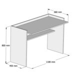 ΓΡΑΦΕΙΟ ΜΕΛΑΜΙΝΗΣ ΛΕΥΚΟ CLASSIKER 118x58x80Υεκ.HM9227.11 - Image 3