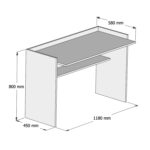 ΓΡΑΦΕΙΟ ΜΕΛΑΜΙΝΗΣ SONAMA ΛΕΥΚΟ CLASSIKER 118x58x80Υεκ.HM9227.12 - Image 3