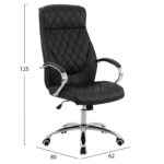 ΚΑΡΕΚΛΑ ΓΡΑΦΕΙΟΥ SHALY HM1098.01 PU ΣΕ ΜΑΥΡΟ 62x80x125Υεκ - Image 3