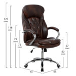 ΚΑΡΕΚΛΑ ΓΡΑΦΕΙΟΥ LANISHA HM1099.09 PU ΣΕ ΚΑΦΕ 65x73x125Υεκ - Image 3