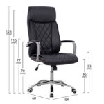 ΚΑΡΕΚΛΑ ΓΡΑΦΕΙΟΥ SHAILA HM1104.01 ΣΕ ΧΡΩΜΑ ΜΑΥΡΟ 64x68x116-123Υεκ. - Image 3