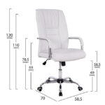 ΚΑΡΕΚΛΑ ΓΡΑΦΕΙΟΥ ANGEE HM1106.02 PU ΣΕ ΧΡΩΜΑ ΛΕΥΚΟ 58,5x70x120Yεκ - Image 3