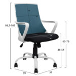 ΚΑΡΕΚΛΑ ΓΡΑΦΕΙΟΥ MALFOI HM1053.06 ΜΠΛΕ MESH & ΠΟΔΙ ΜΕΤΑΛΛΙΚΟ 58x59x103 εκ. - Image 4