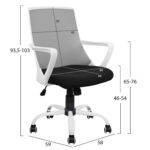 ΚΑΡΕΚΛΑ ΓΡΑΦΕΙΟΥ MALFOI HM1053.21 ΓΚΡΙ MESH & ΠΟΔΙ ΜΕΤΑΛΛΙΚΟ 58x59x103Υεκ - Image 3