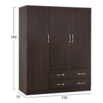 ΝΤΟΥΛΑΠΑ 3ΦΥΛΛΗ CARLY HM384.01 ΜΕ ΔΥΟ ΣΥΡΤΑΡΙΑ ZEBRANO 150X55Χ180Υεκ. - Image 4