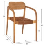 ΠΟΛΥΘΡΟΝΑ OSLO HM9636.01 ΞΥΛΟ TEAK ΦΥΣΙΚΟ & ΣΧΟΙΝΙ--B’ΔΙΑΛΟΓΗΣ 55x54x80Y εκ. - Image 3