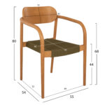 ΠΟΛΥΘΡΟΝΑ OSLO HM9636.05 ΞΥΛΟ TEAK ΦΥΣΙΚΟ & ΣΧΟΙΝΙ--B’ΔΙΑΛΟΓΗΣ 55x54x80Yεκ. - Image 3