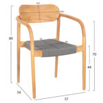 ΠΟΛΥΘΡΟΝΑ OSLO HM9636.08 ΞΥΛΟ TEAK ΦΥΣΙΚΟ & ΣΧΟΙΝΙ--B’ΔΙΑΛΟΓΗΣ 55x54x80Yεκ. - Image 3