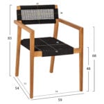 ΠΟΛΥΘΡΟΝΑ CHARLOTTE HM9637.02 ΞΥΛΟ TEAK & ΜΑΥΡΟ ΣΧΟΙΝΙ--B'ΔΙΑΛΟΓΗΣ 59x54x83Y - Image 3