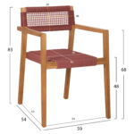 ΠΟΛΥΘΡΟΝΑ CHARLOTTE HM9637.06 ΞΥΛΟ TEAK & ΡΟΖ ΣΧΟΙΝΙ--B'ΔΙΑΛΟΓΗΣ 59x54x83Y εκ. - Image 3
