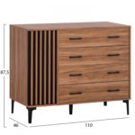 ΣΥΡΤΑΡΙΕΡΑ ΣΕΙΡΑ HARRY HM18009.01 ΜΕΛΑΜΙΝΗ ΣΚΟΥΡΟ ΦΥΣΙΚΟ-ΜΑΥΡΟ 110x46x87,5Υεκ. - Image 2