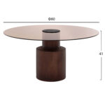 ΤΡΑΠΕΖΙ ΣΑΛΟΝΙΟΥ SUNNET HM9670 ΞΥΛΟ MANGO ΚΑΦΕ-ΓΥΑΛΙΝΟ TOP Φ80x41Y εκ. - Image 3